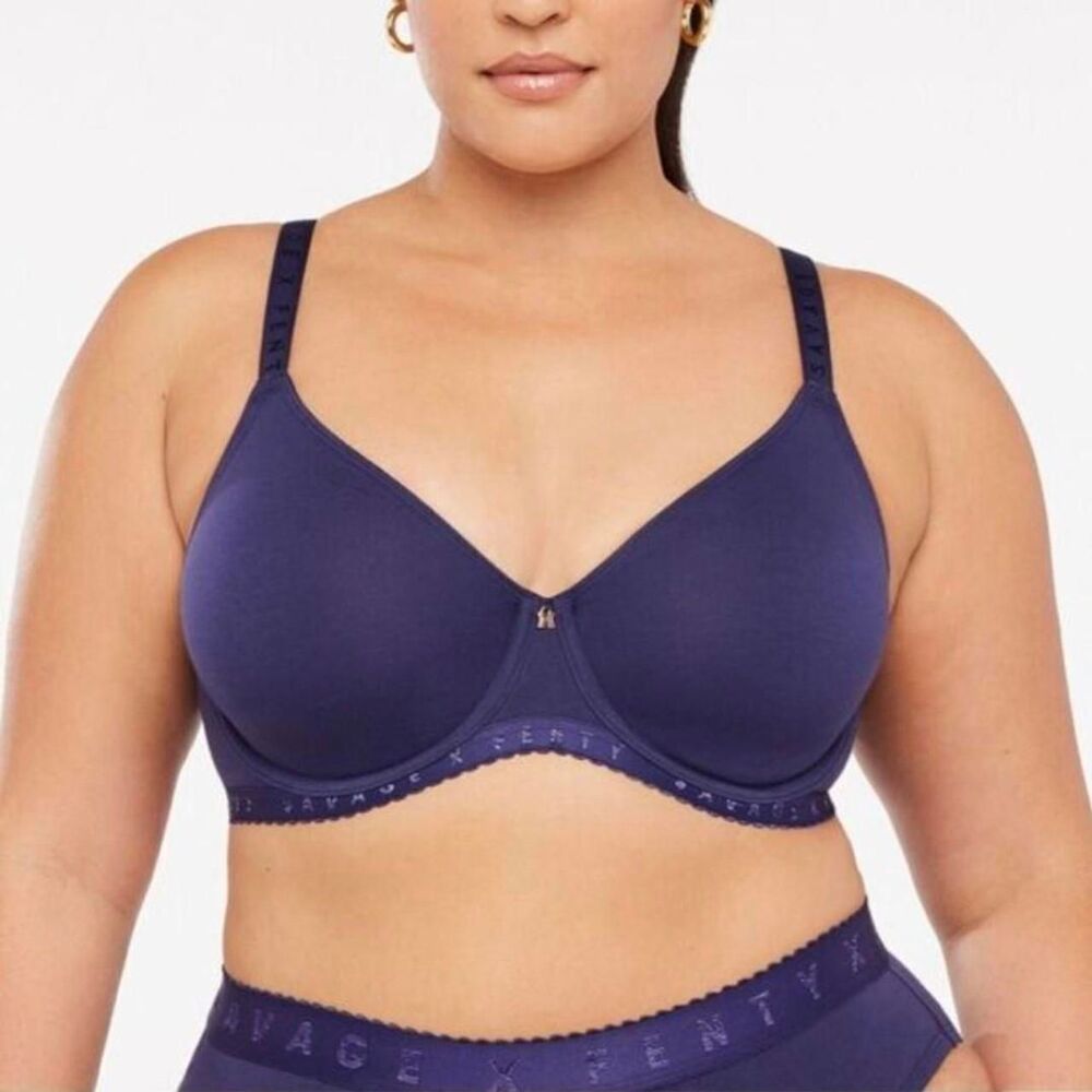Savage Fenty Savage X Cotton Unlined Bra Navy Blue Size 30B